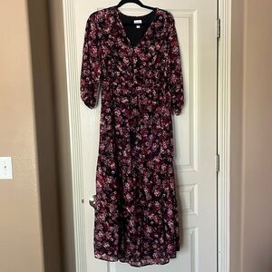Isabel Maternity floral maxi dress with tie waist; size L